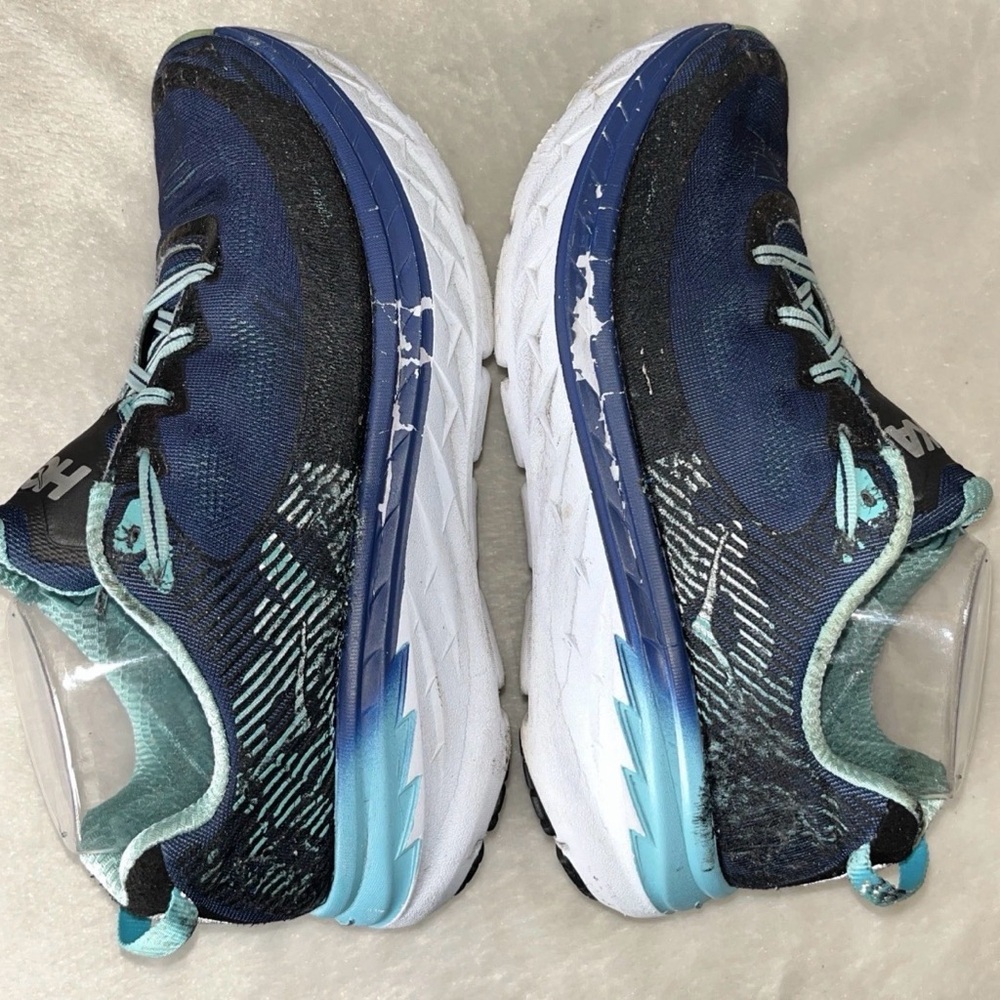 Hoka‎ One One Bondi 5 Womens 9.5 Blue Lace Up Athletic Running Shoes Sneakers. - Picture 11 of 16